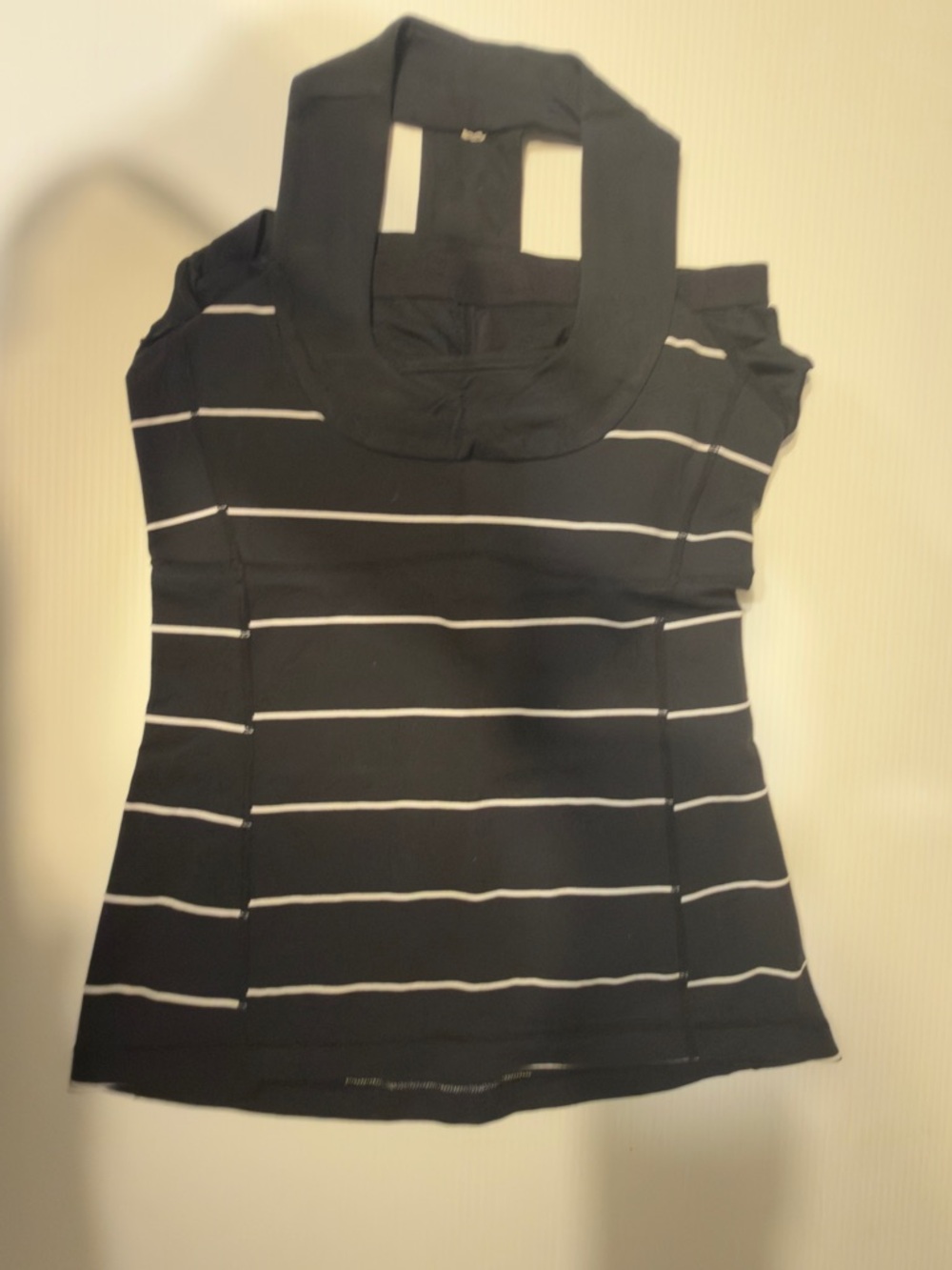 lululemon athletica Black Tank Top with White Stripes